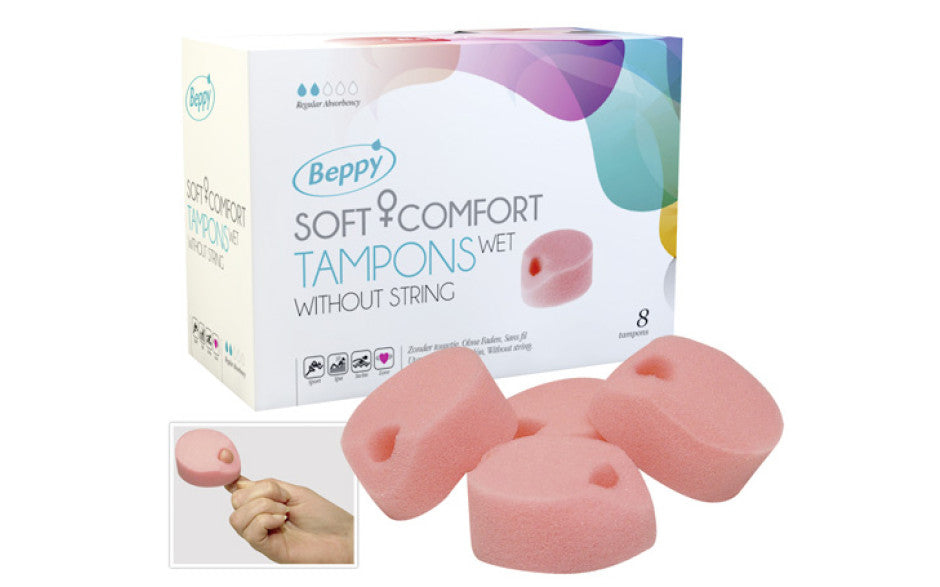 Beppy Soft+Comfort Wet Pre-Lubricated Menstrual Sponge 8 Pack