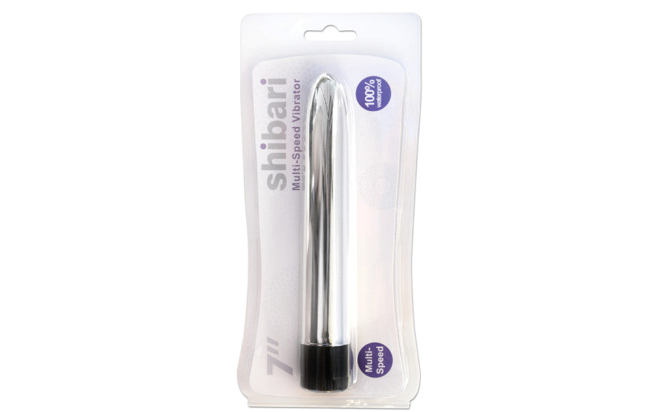 Shibari Multi-Speed Slimline Vibrator 7 Inch Silver