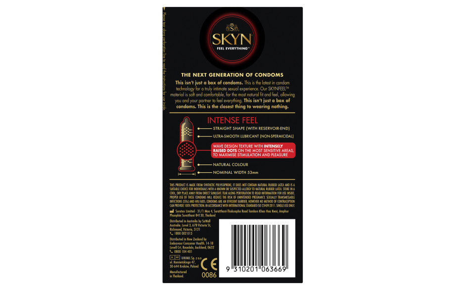 SKYN Intense Feel Textured Non-Latex Condoms 10 Pack