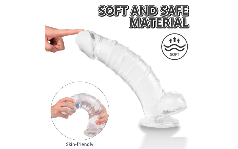 Denny Dong XXL Realistic Dildo with Balls Clear 40cm