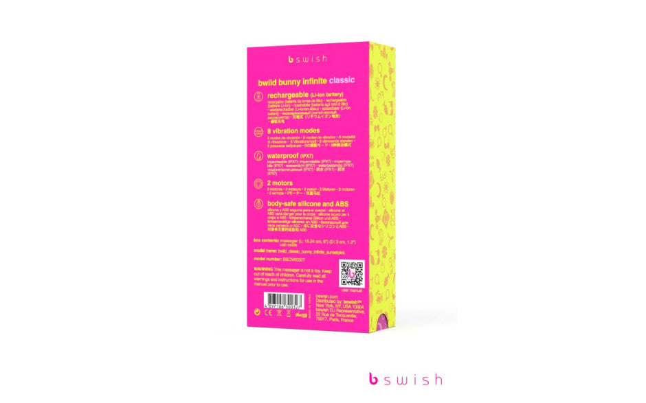 Bwild Bunny Classic Infinite Rechargeable Dual Motor Rabbit Vibrator Pink