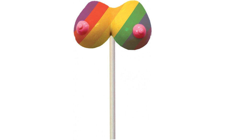 Rainbow Boobie Shaped Candy Lollipop Multi-Flavour