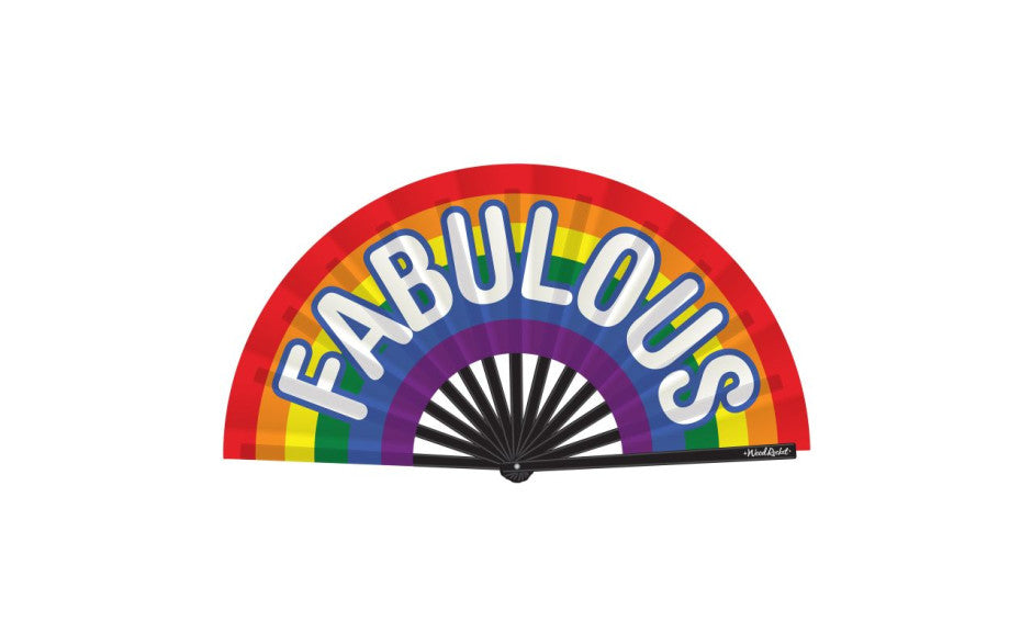 Fabulous Rainbow Pride Folding Hand Fan Large