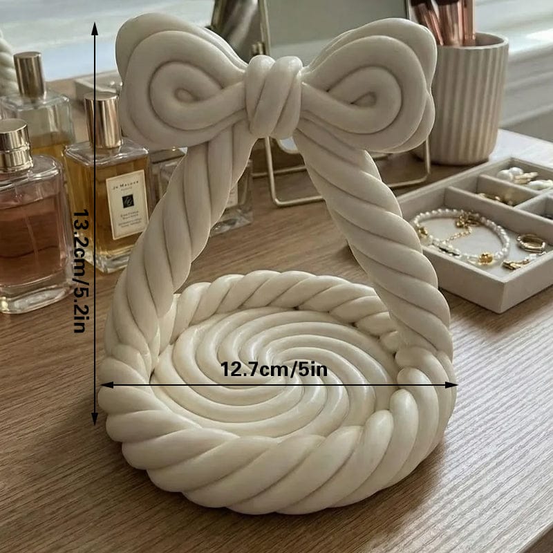 3D Printed Charming Bow Jewelry Tray - Twisted Hemp Rope Storage Tray,
pink