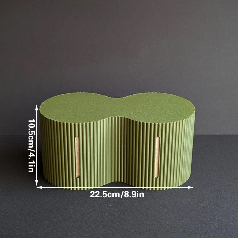 3D-printed toilet paper roll storage box, light green
