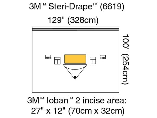 3M Steri-Drape Large Isolation Drape with Ioban 2 Incise Film and Pouch 328 X 254 cm - 5 PKT/CTN