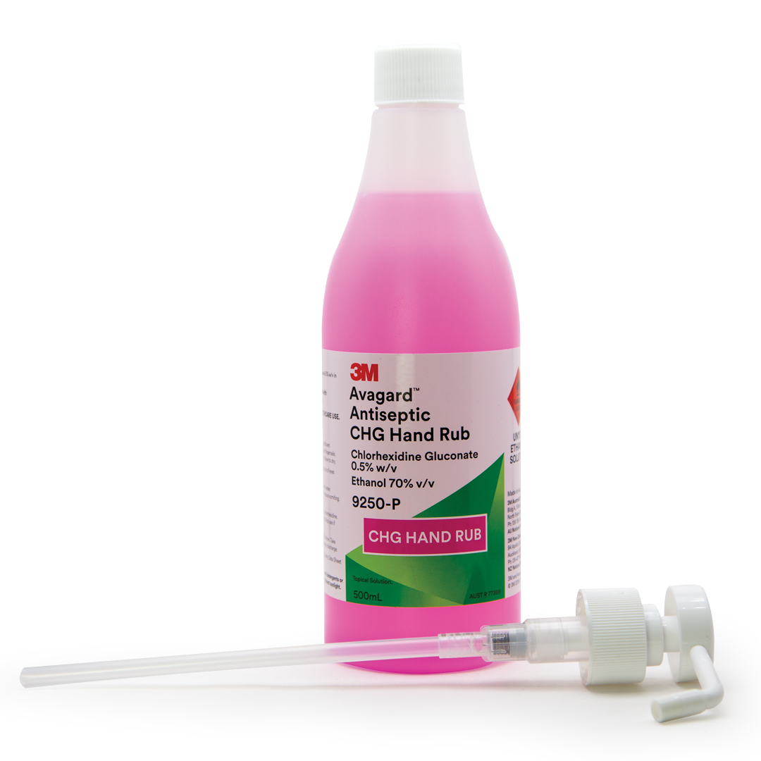 3M Avagard Hand Rub Antiseptic Sanitiser with Chlorhexidine Gluconate 0.5% w/v, 500ml - Waterless Alcohol-Based Hand Disinfectant