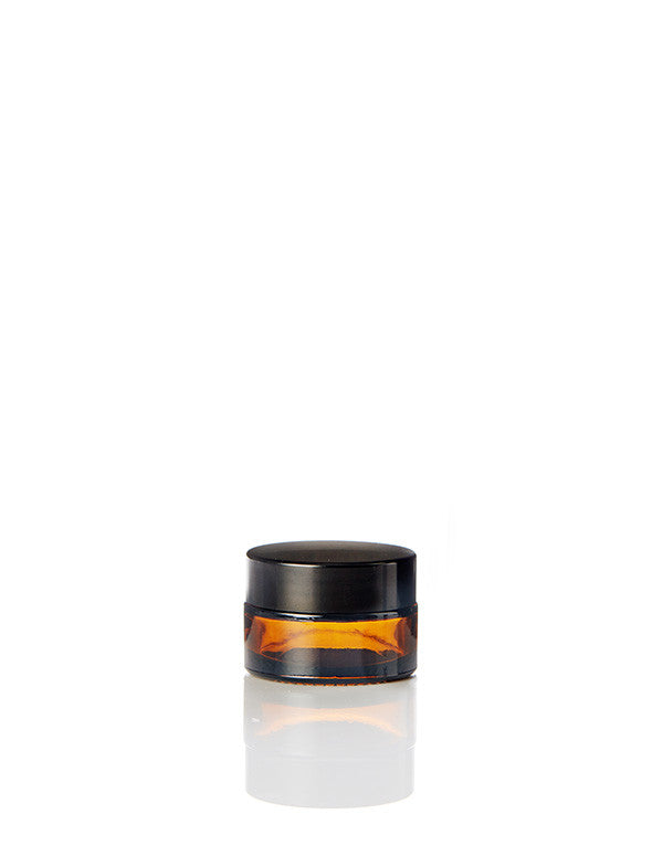 Amber Glass Jar (20ml) with Black Wadded Lid