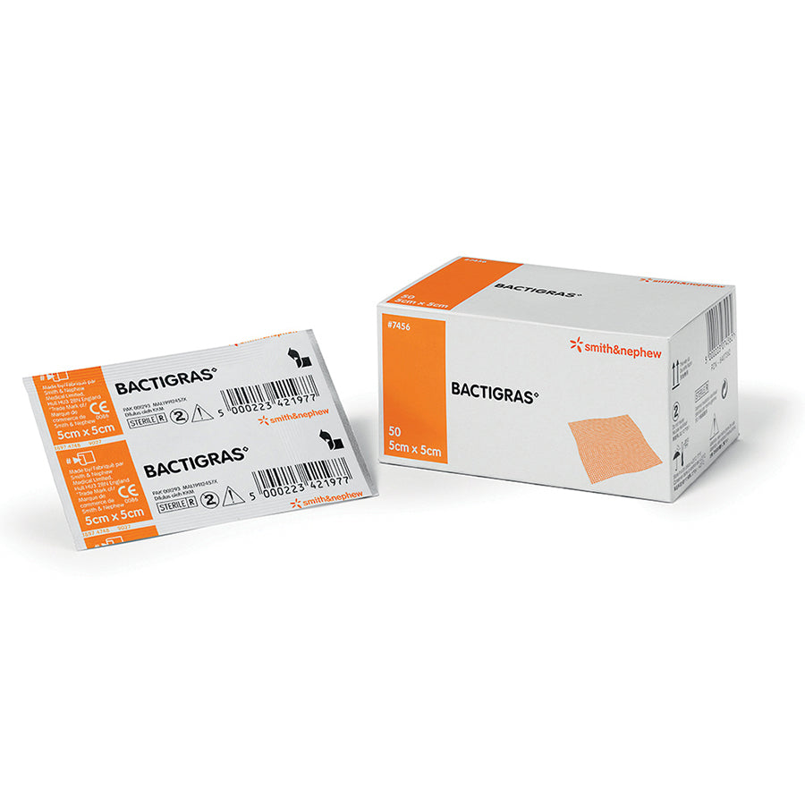 Bactigras Antiseptic Dressing 10x10cm 3-Pack - Chlorhexidine Wound Care