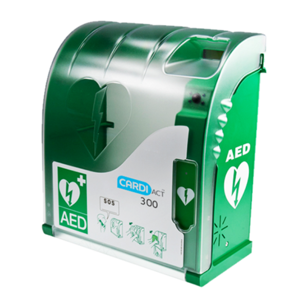 AED Cabinet with Monitoring & Telephone – Emergency Defibrillator Storage System | CardiAct Connect