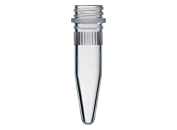 SureSeal Screw Tube conical base ribbed Clear 1.5mL