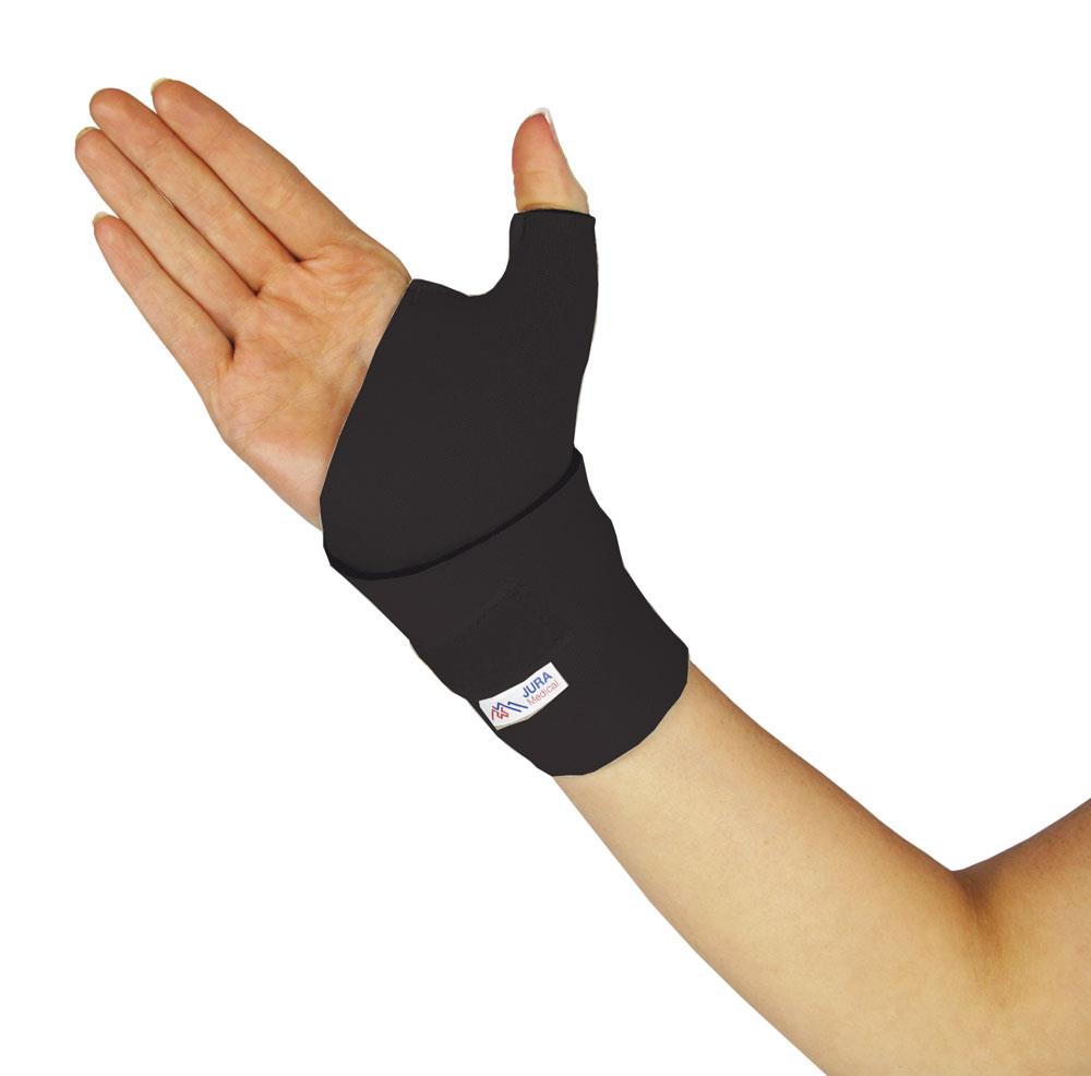 Juraprene Wrist & Thumb Support Wrap — Neoprene, Black (Adjustable & T