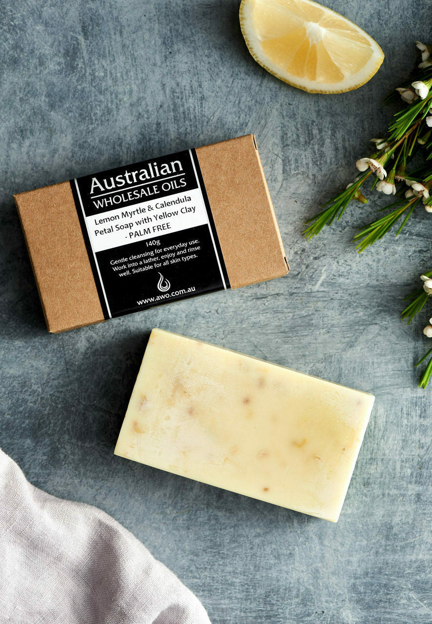 Lemon Myrtle & Calendula Petal Soap with Yellow Clay - PALM FREE