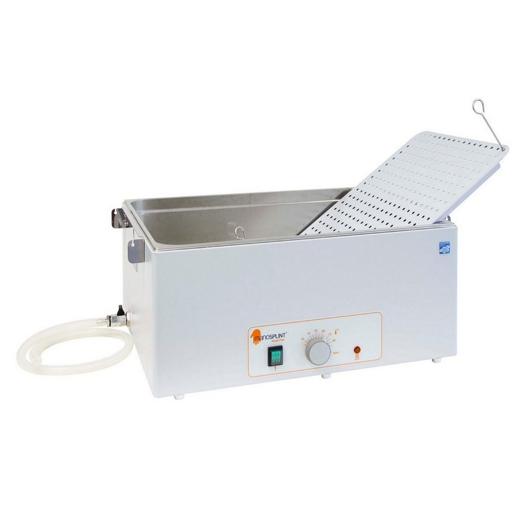 Splinting bath with integral drainage tap