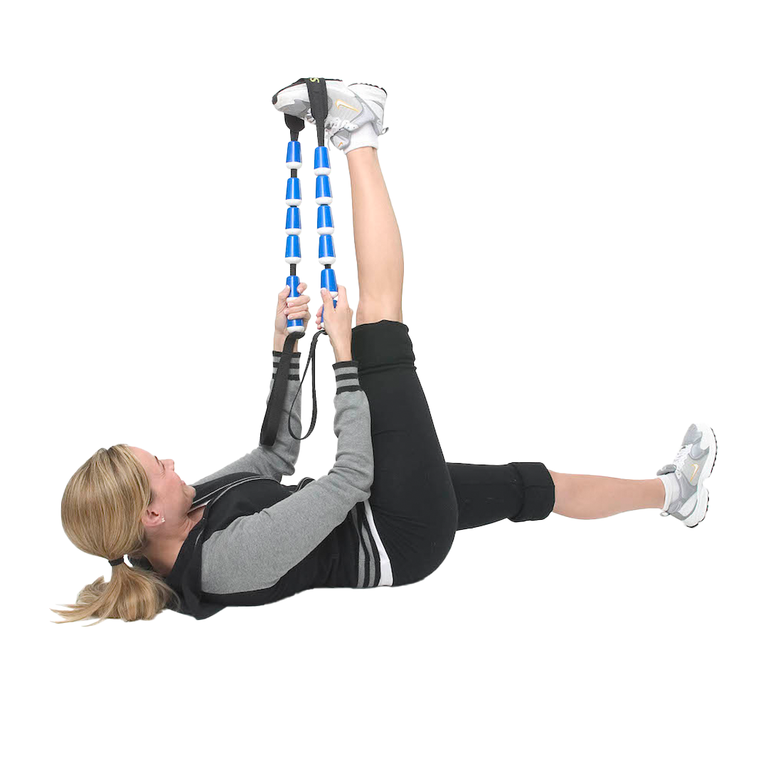 Full body stretching strap with ergonomic grip handles