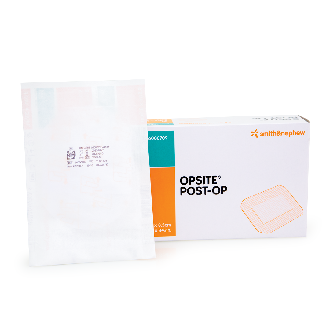Post-op waterproof dressing, transparent with absorbent pad