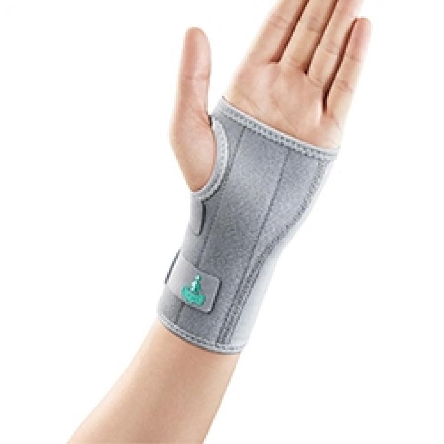 Wrist stabiliser with removable splint and adjustable fit