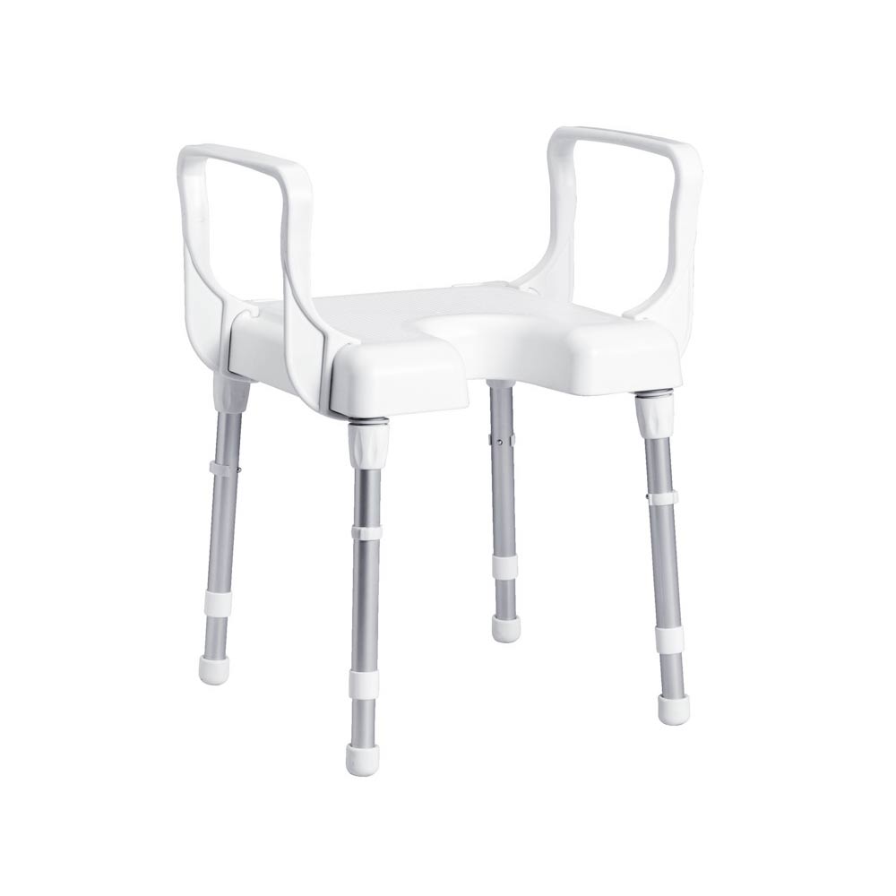 Shower Chair with Armrests - Lightweight, Adjustable, Waterproof & Safe for Elderly and Disabled