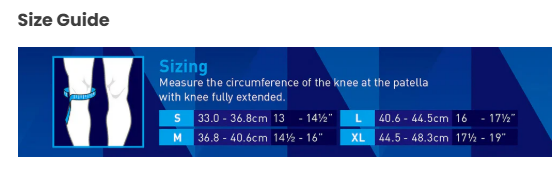 Patella tracking support – adjustable knee stabiliser