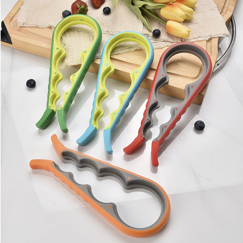 Multifunctional Jar & Bottle Opener - Non-Slip Kitchen Aid for Elderly (Orange)
