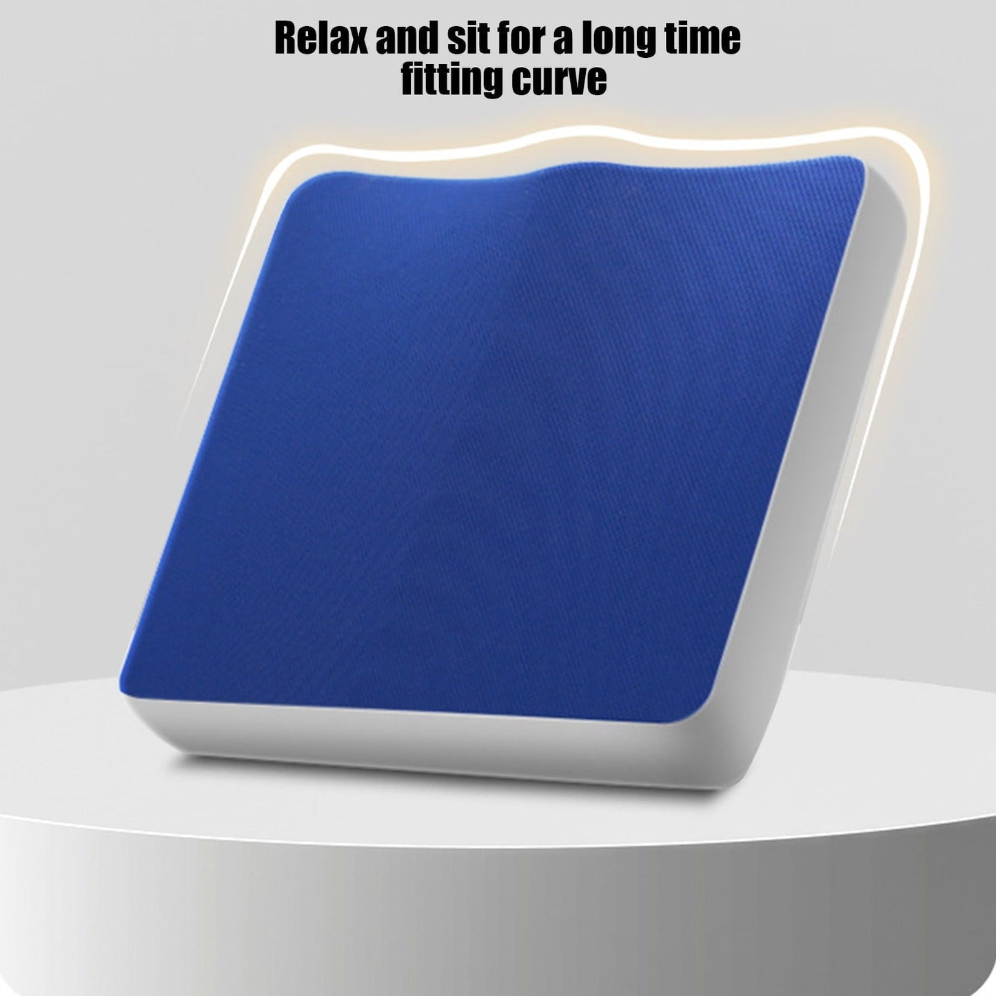 Non-Slip Orthopedic Memory Foam Seat Cushion - Tailbone Relief Blue 15.7x15.7