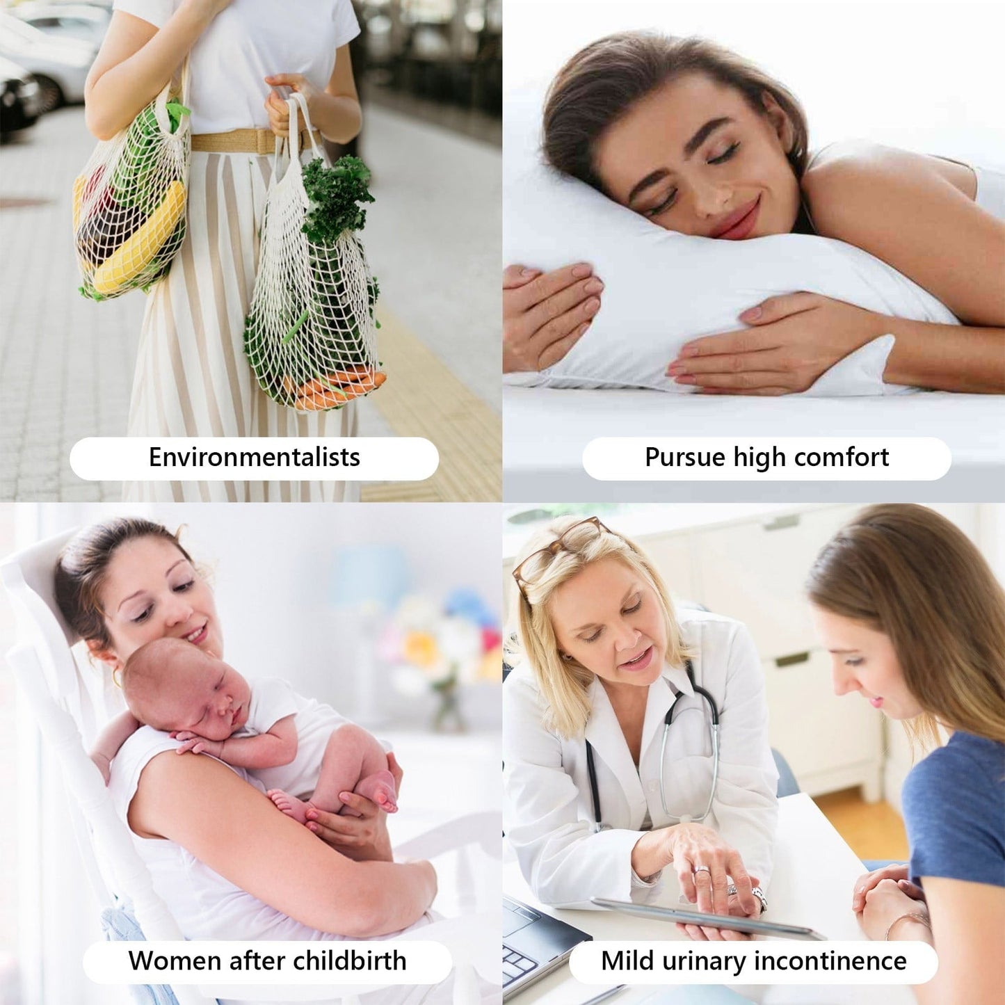 Reusable Cotton Incontinence Pads 20x23cm - Washable Leak-Proof Menstrual Pad (C)