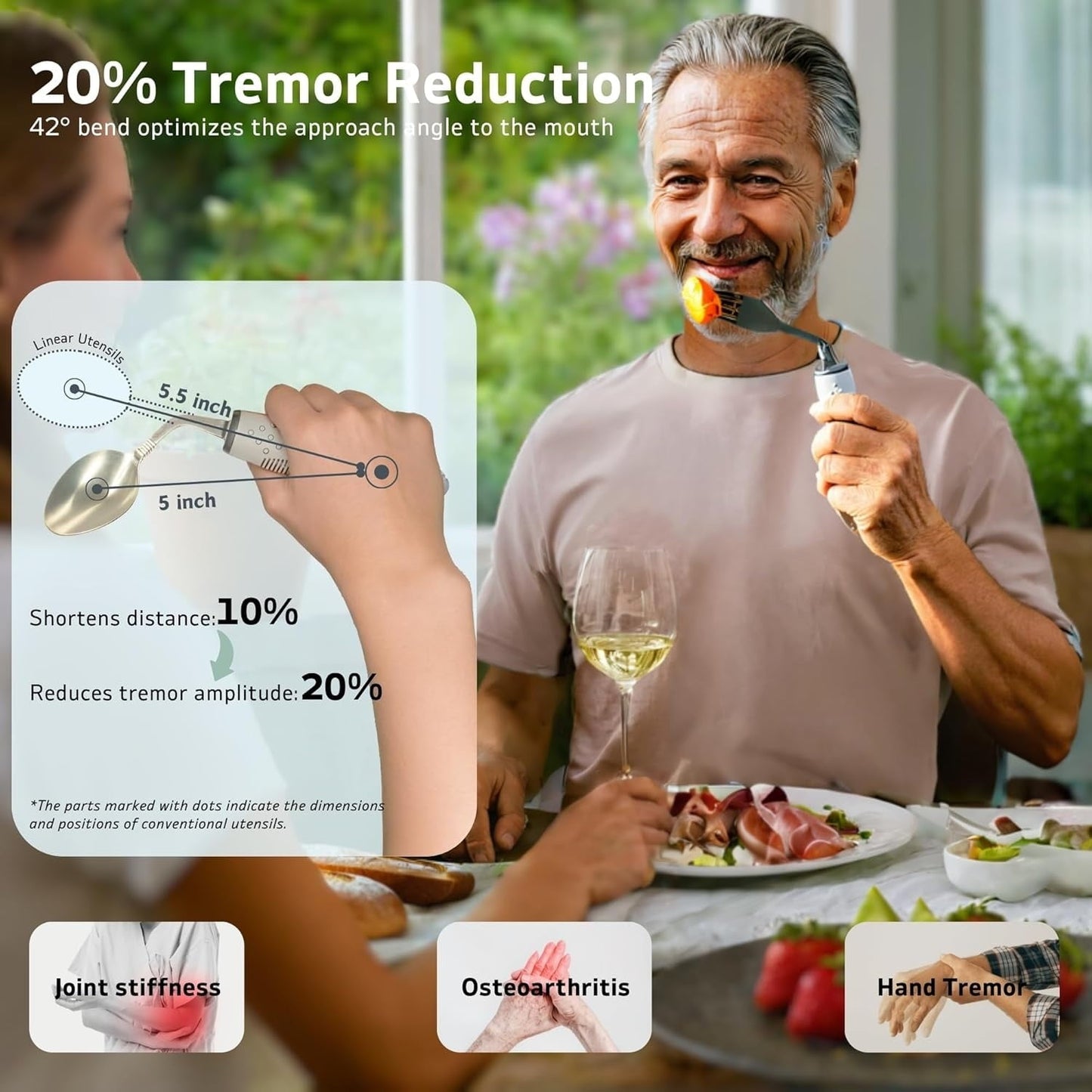 Adaptive Utensils for Parkinson's & Tremors - Easy Grip Weighted Silverware Set