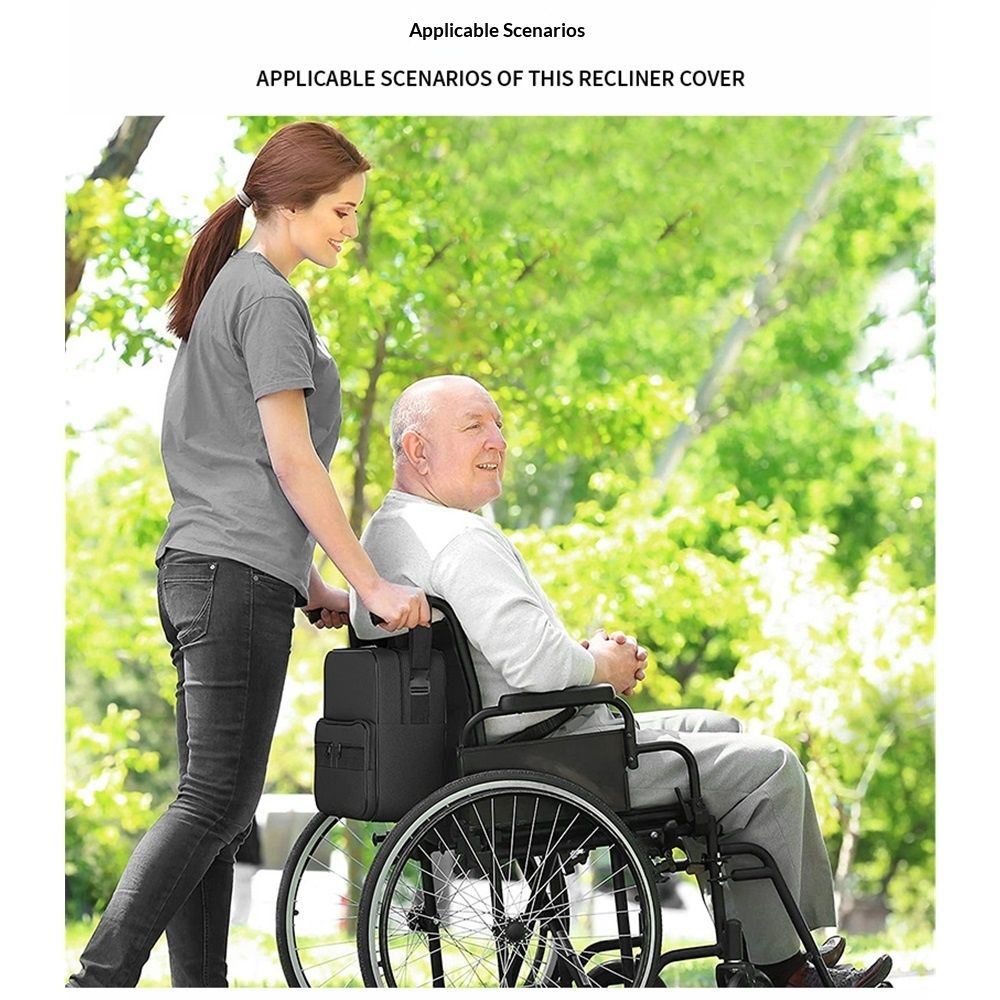Wheelchair Bags - Large Storage Bag for Walker & Rollator Black 35x19x30cm