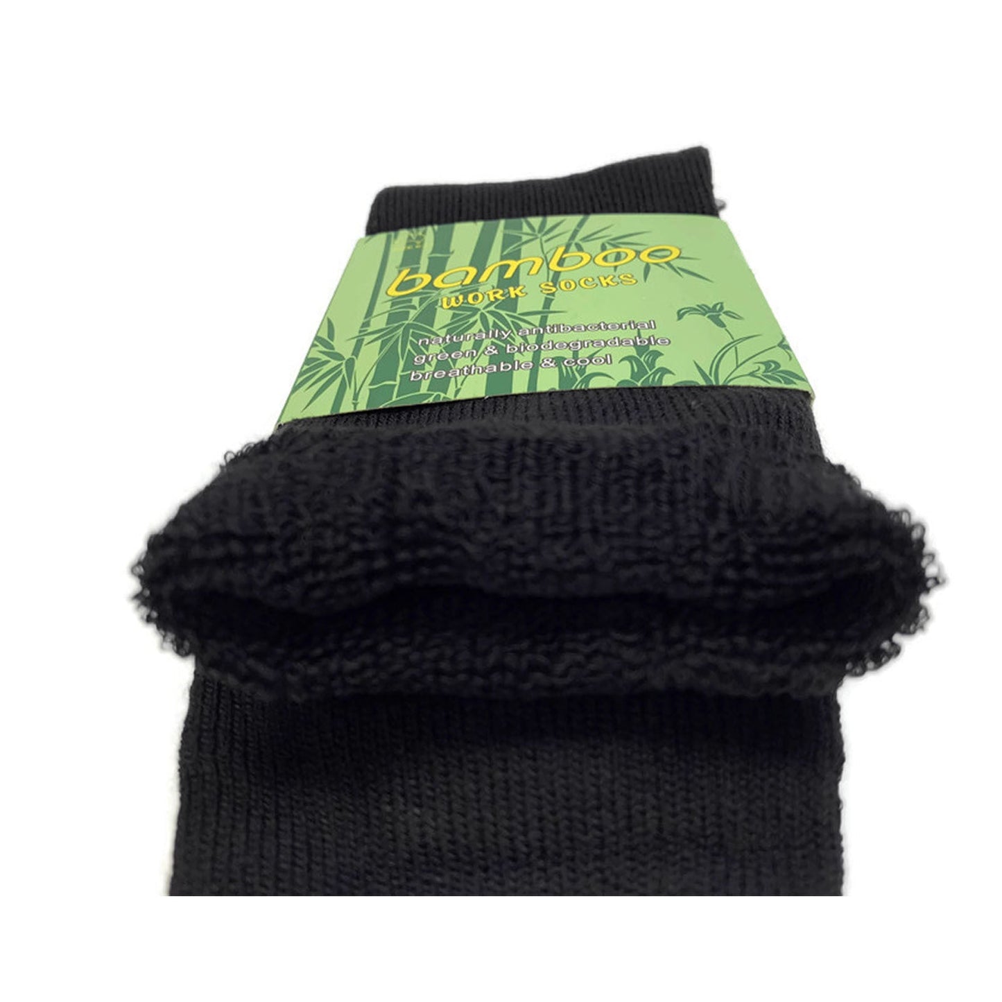 6 Pairs PREMIUM BAMBOO SOCKS Mens Heavy Duty Thick Work Socks Cushion BULK - Black - 6-11