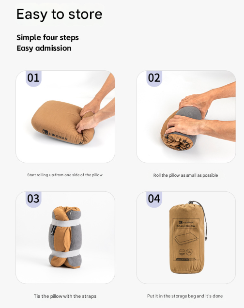Coffee Reversible Memory Foam Travel Pillow - All-Season Neck Support