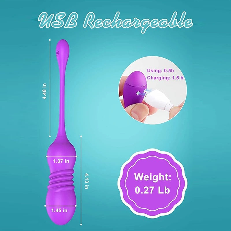 Red ThrustWave Vibrating & Telescopic Pleasure Egg - 12 Vibe & 3 Thrust Modes