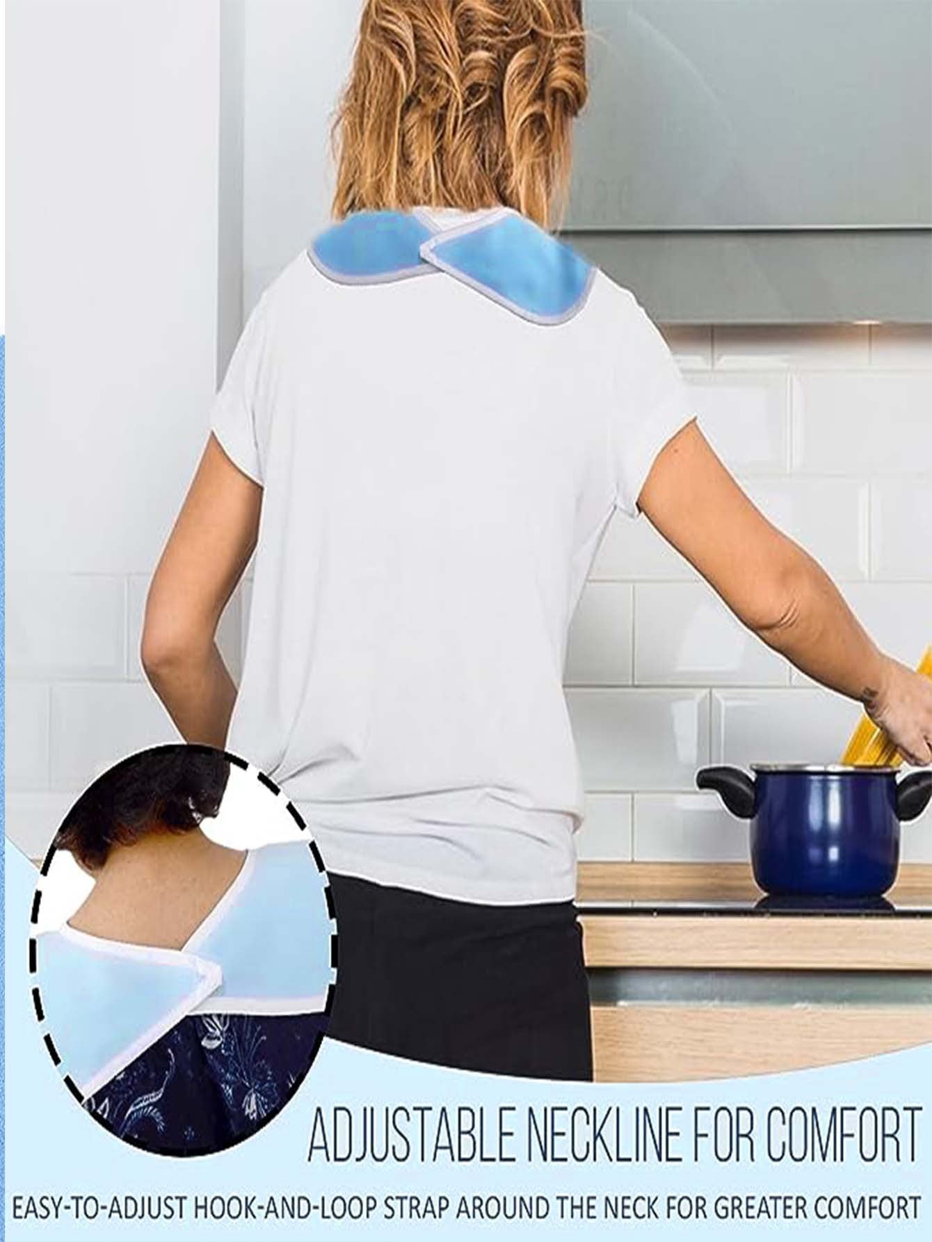 Dark Blue Feeding Apron with Pocket - Adjustable Care Bib for Adults 2-Pack