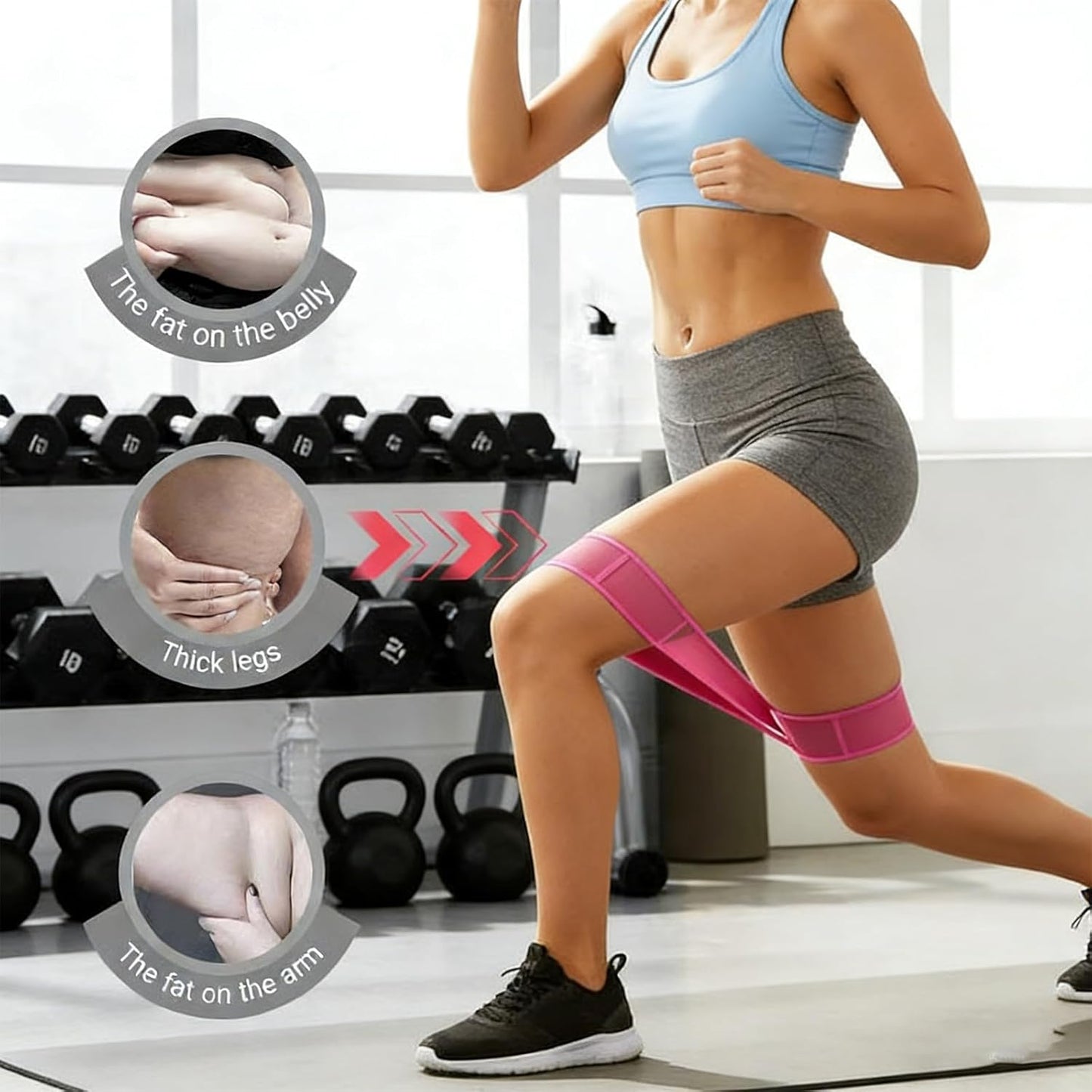 Pink 12-Loop Yoga Stretch Strap 2-Pack 4x138cm - Resistance Band for Pilates
