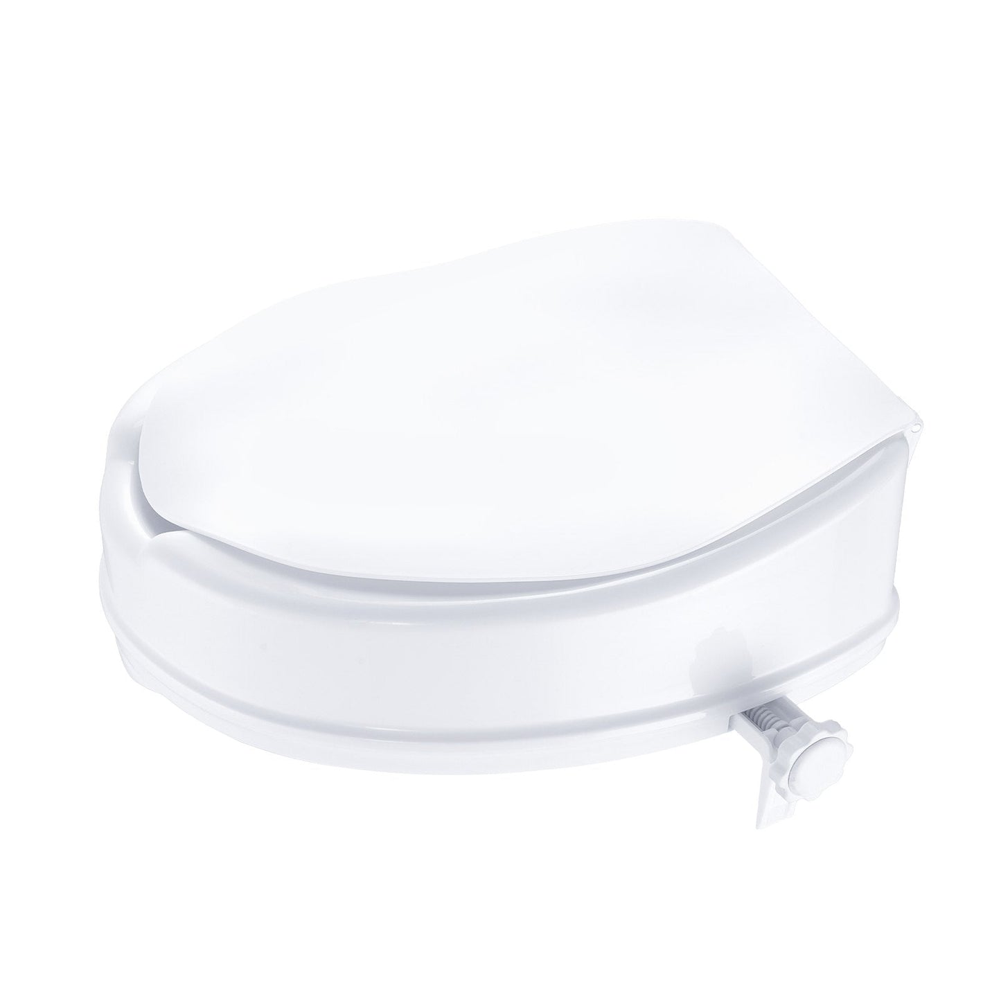 Raised Toilet Seat, 100 mm Height Raised, 136 kg Weight Capacity, Universal Toilet Seat Riser, Screw Rod Locking, with Toilet Seat, for Elderly, Handicap, Patient, Pregnant, Medical