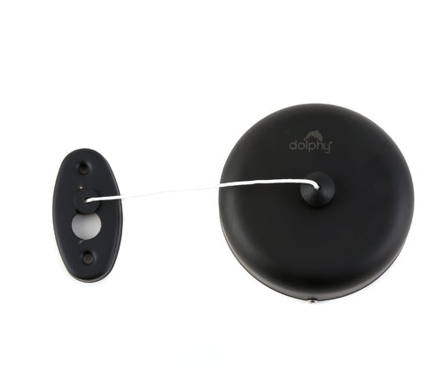 Retractable Single Clothesline Space Saving Hotel Bathroom - Black