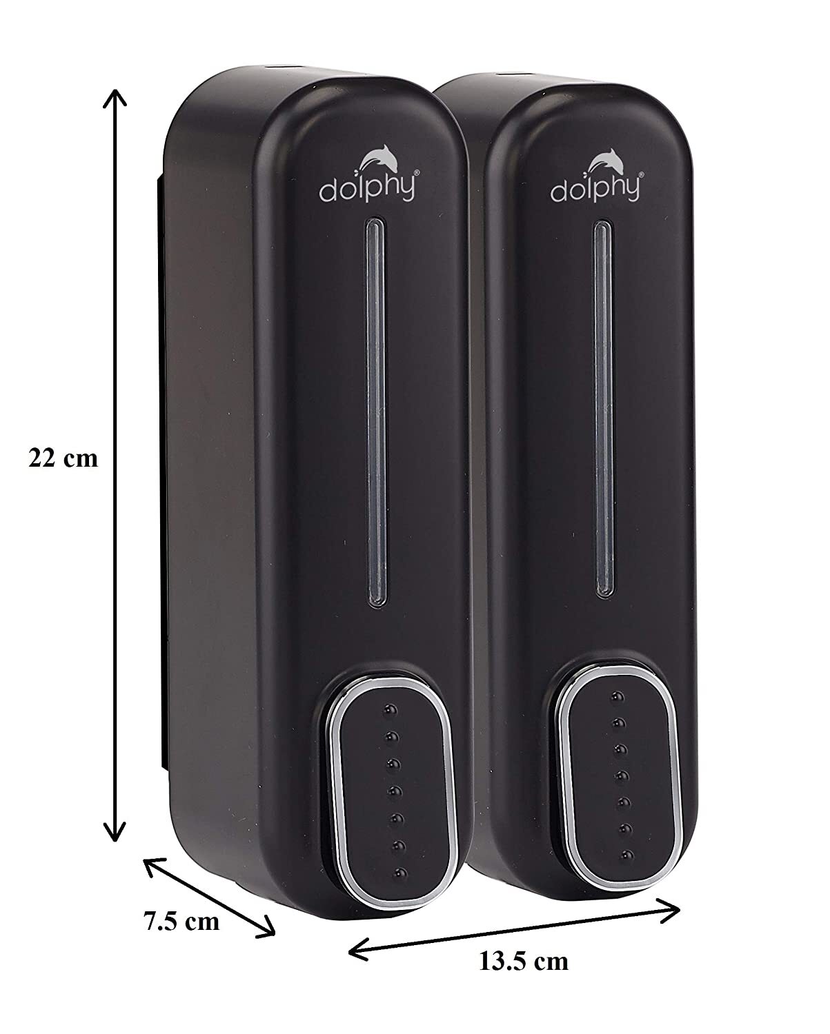 Manual Dual Soap & Shampoo Dispenser 2x300ml - Black