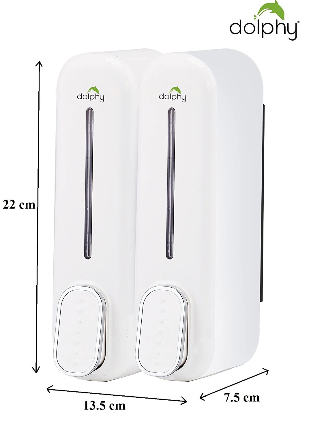 Manual Dual Soap & Shampoo Dispenser 2x300ml - White