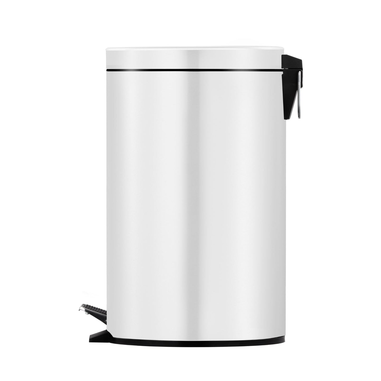 5L Round Stainless Steel Pedal Bin Bathroom - White