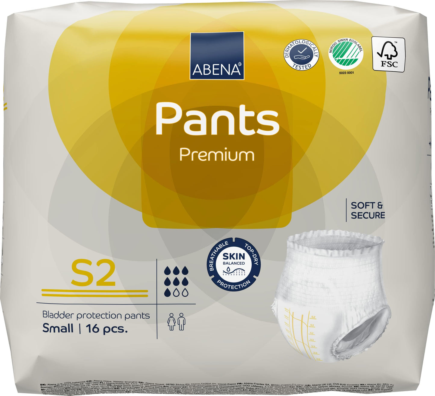 Abena Incontinence Pants Abena Abri-Flex S2 Yellow 1900ml 60-90cm