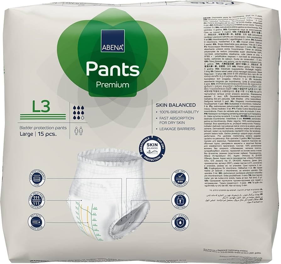 Abena Incontinence Pants Abena Pants L3 Green 2400ml 100-140cm