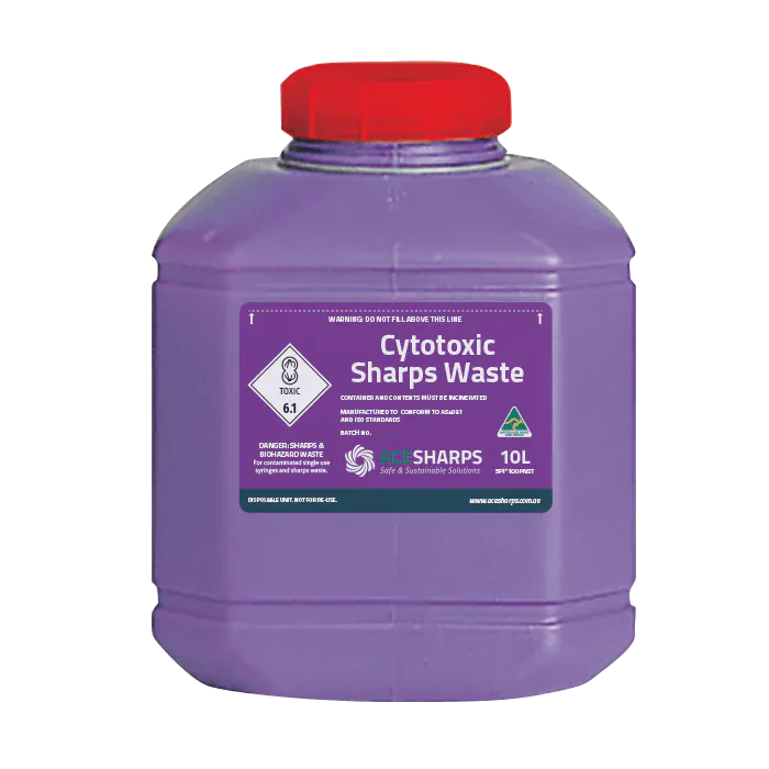 Ace Sharps Waste Container Purple Cytotoxic Screw Top 10.0 Litre