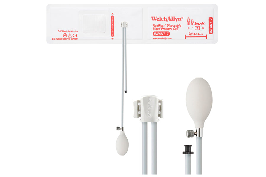 Hillrom - Welch Allyn Soft Disposable FlexiPort Cuff - Two-Tube, Inflation Sys. Infant, Size 7, 9-13 cm