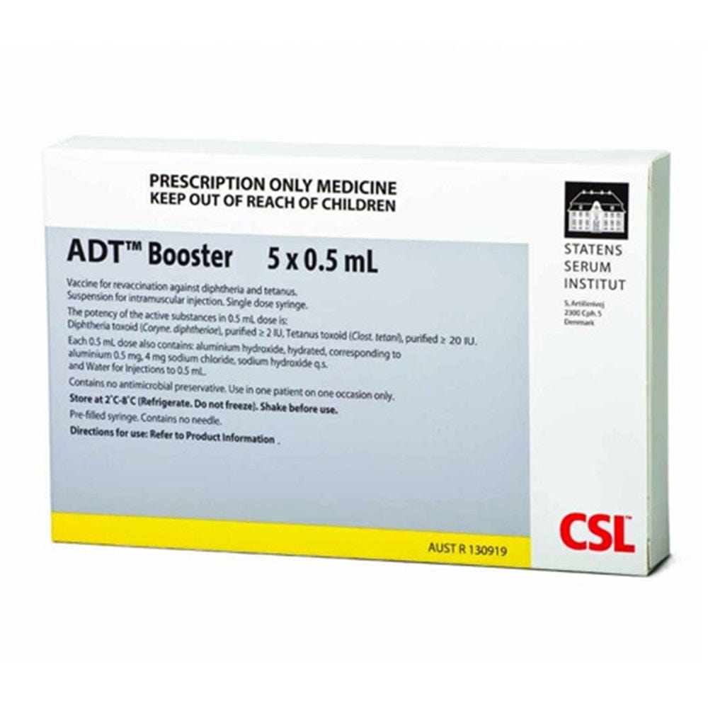 Wholesale Only ADT Booster Vaccine 0.5ml Syringe x5 (Diphtheria Tetanus Adult)