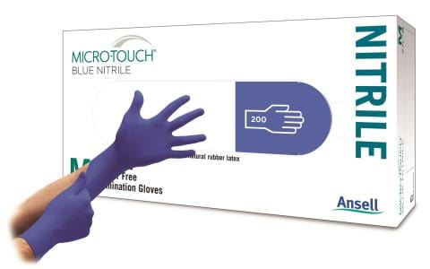 Ansell Micro-Touch Blue Nitrile Powder Free Gloves