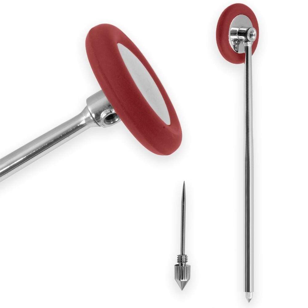 Medshop Diagnostic Tools Red Babinski Reflex Hammer - Black, 8.5 cm Chrome Handle, Rubber Head