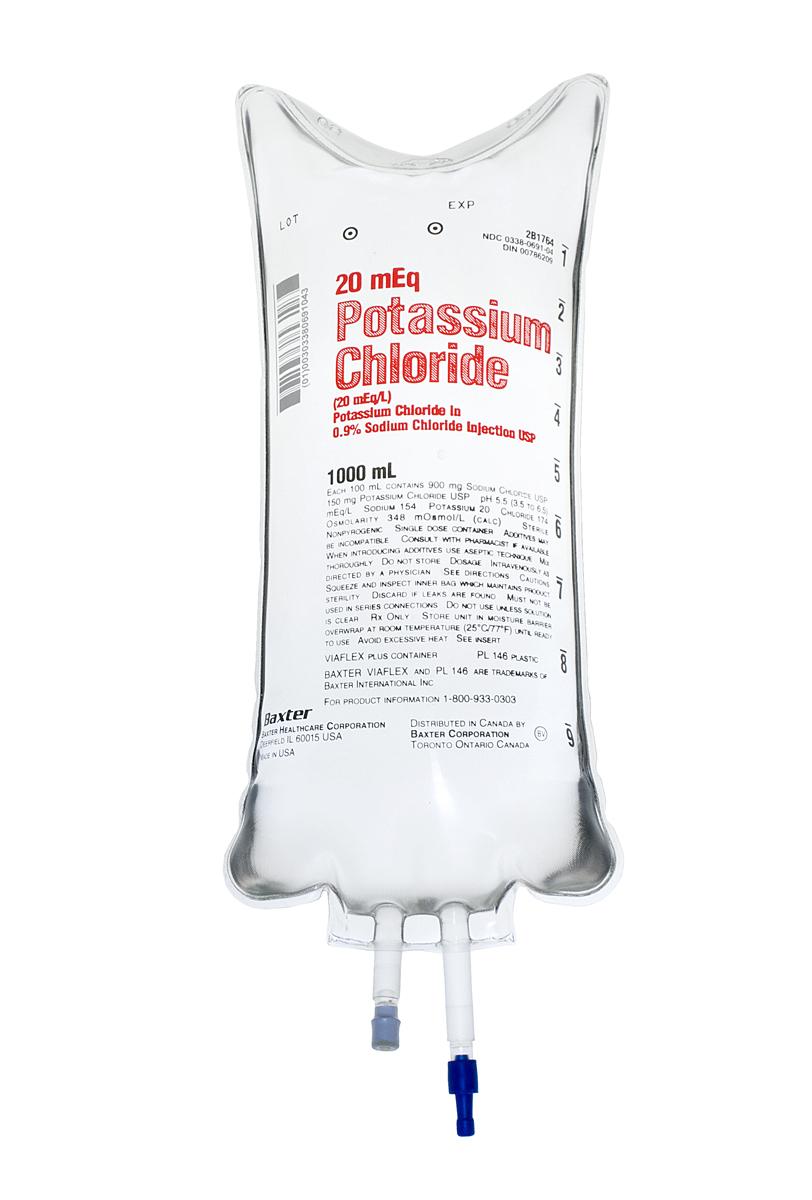 Baxter Intravenous Solutions Baxter Potassium Chloride 20mmol In 5% Glucose Intravenous (IV) Infusion, 1000mL