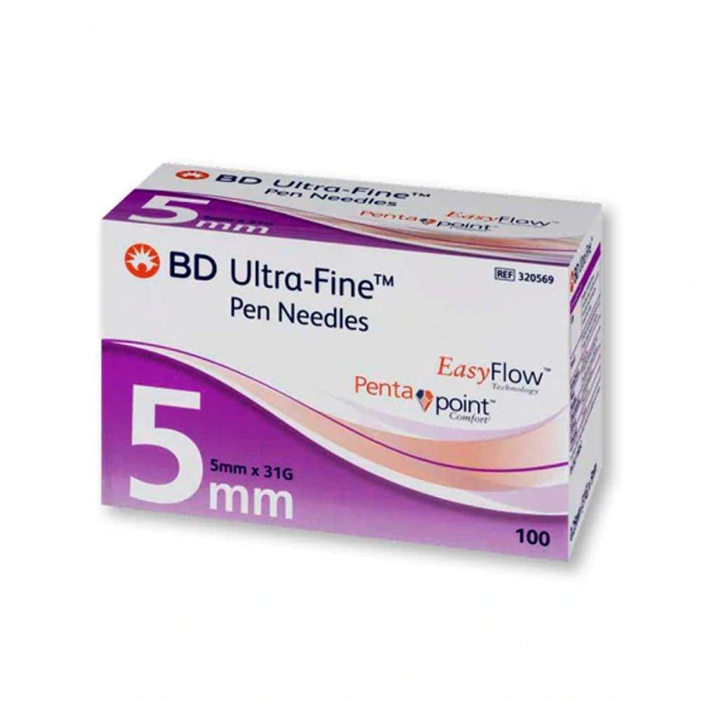 BD Ultra-Fine Pen Needles 31G (0.25mm)x5mm Thin Wall