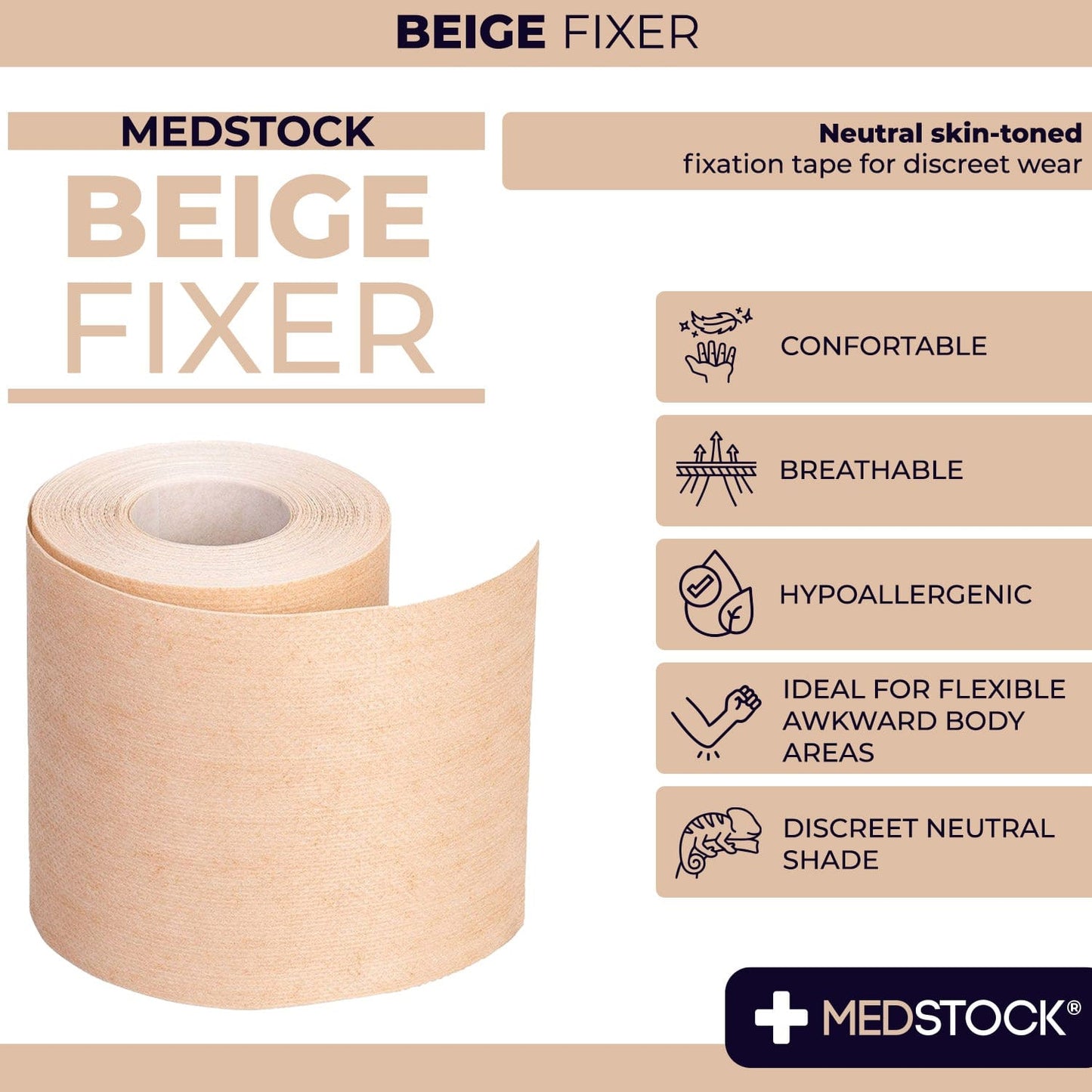 Beige Fixer Roll 5cm x 1m