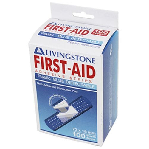 Blue Adhesive Strips with Pad 73x18mm