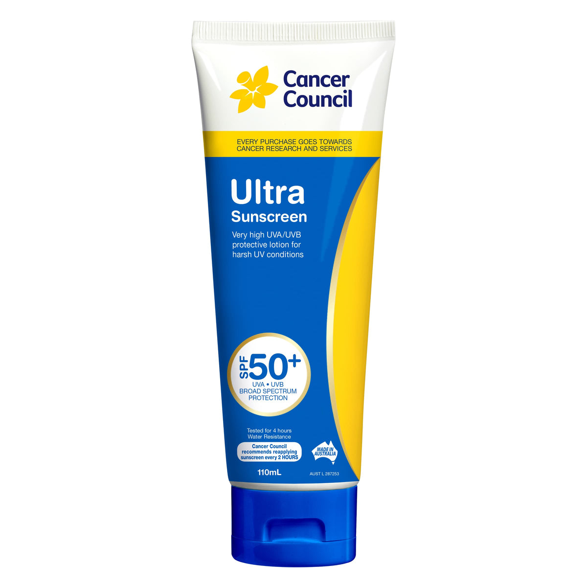 CANCER COUNCIL SPF50+ Ultra Sunscreen Tube 110mL